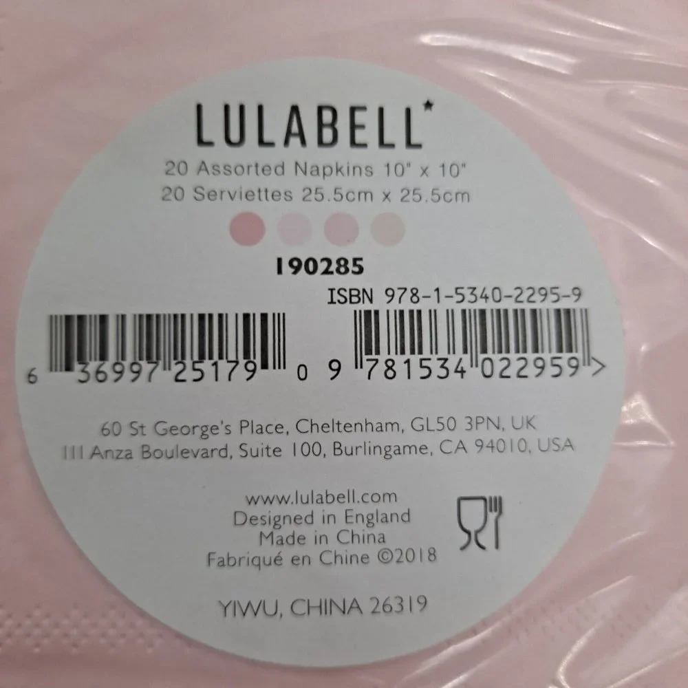 Cocktail Napkins Lulabell Scalloped Four Shades Of Pink 20 Count